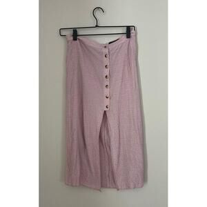 & Other Stories Skirt Size 8 Light Pink Textured Button Front‎ Midi